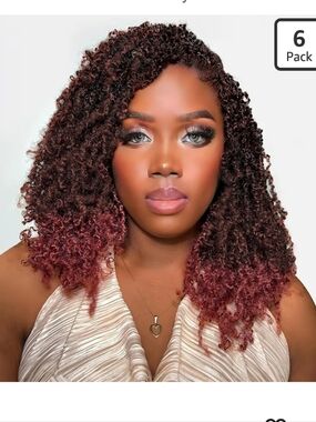 6 Packs 12 Inch Pre-looped Yanky Twist Crochet Hair Ombre Burgundy